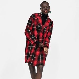 Zara Multicolor Plaid Coat Size S
